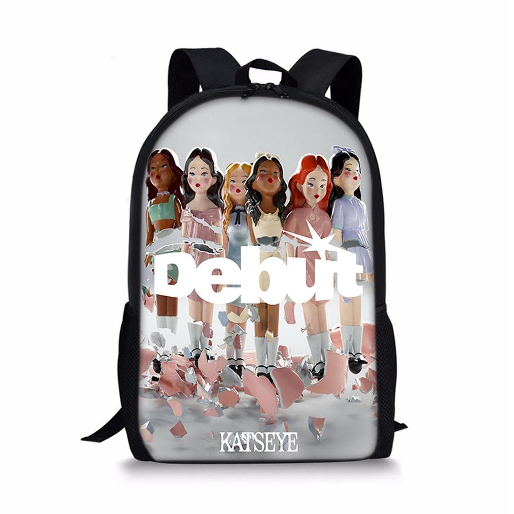 Popular Youthful Kpop Katseye Student School Bags Notebook Backpacks 3D Printed Oxford Waterproof Boys/Girls Travel Bags