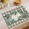 Temu Popular Autumn Thanksgiving Decorative Placemat Pumpkin Printed Tableware Thermal Insulation Mat Simple and Versatile Western Food Mat