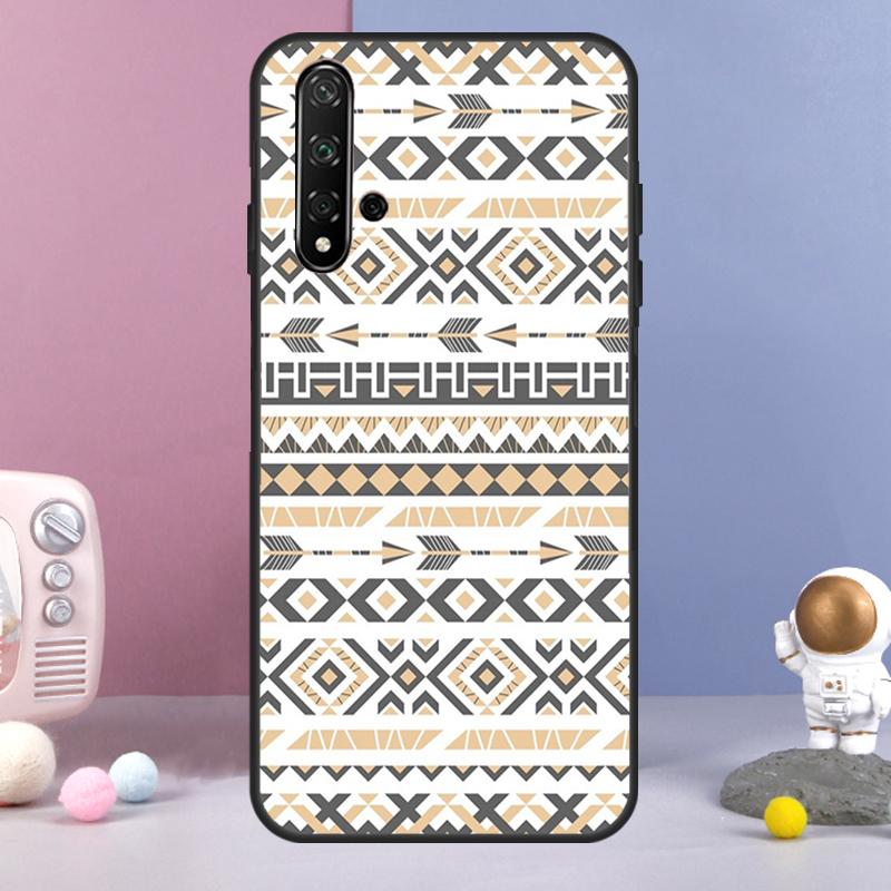 Tribalt etniskt mönster för Huawei Nova 5T 9 10 SE 7i 8i 11i 12i Y60 Y61 Y70 Y72 Y73 Y90 Y91 P20 P30 P40 Lite Fodral