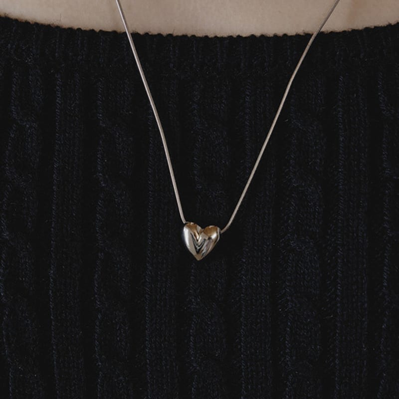 eenie beenie twin heart slide long necklace
