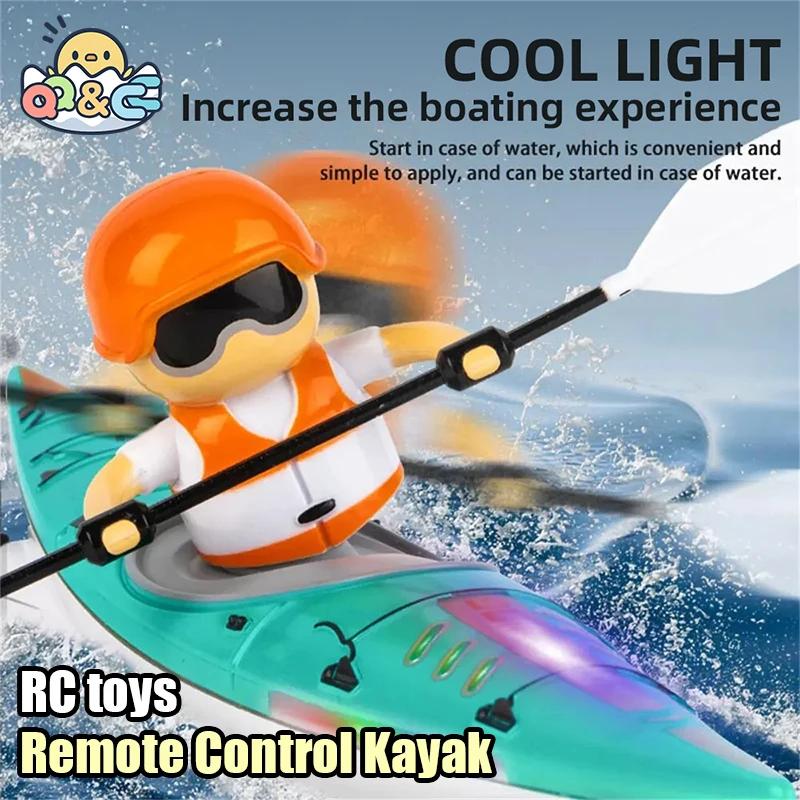 Non-Toxic Rc Boat Paddling Kayak Racing Remote Control Speedboat Water Battle Ship Game Summer Outdoor Children'S Toys For Kids Children Gifts