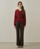 Wednesday Oasis For Woman Loewe Angora Blend V-Neck Knit_Red(Wc25-Kn44)