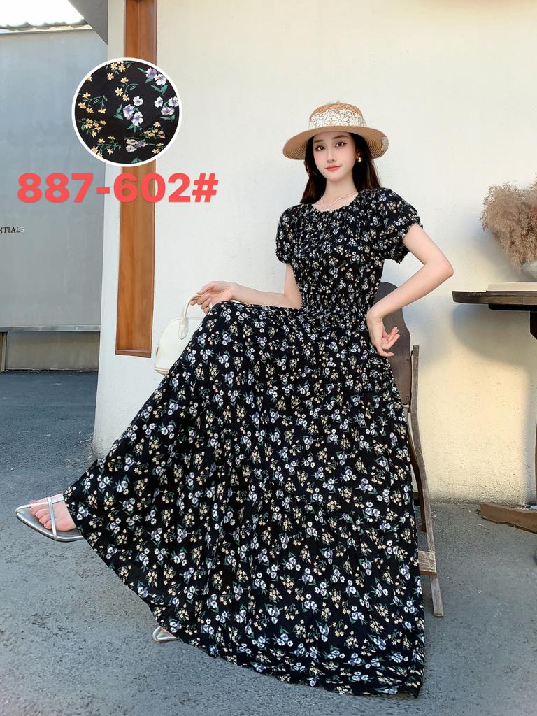 Seaside vacation beach dress cotton floral dress female shabahemi muslim
