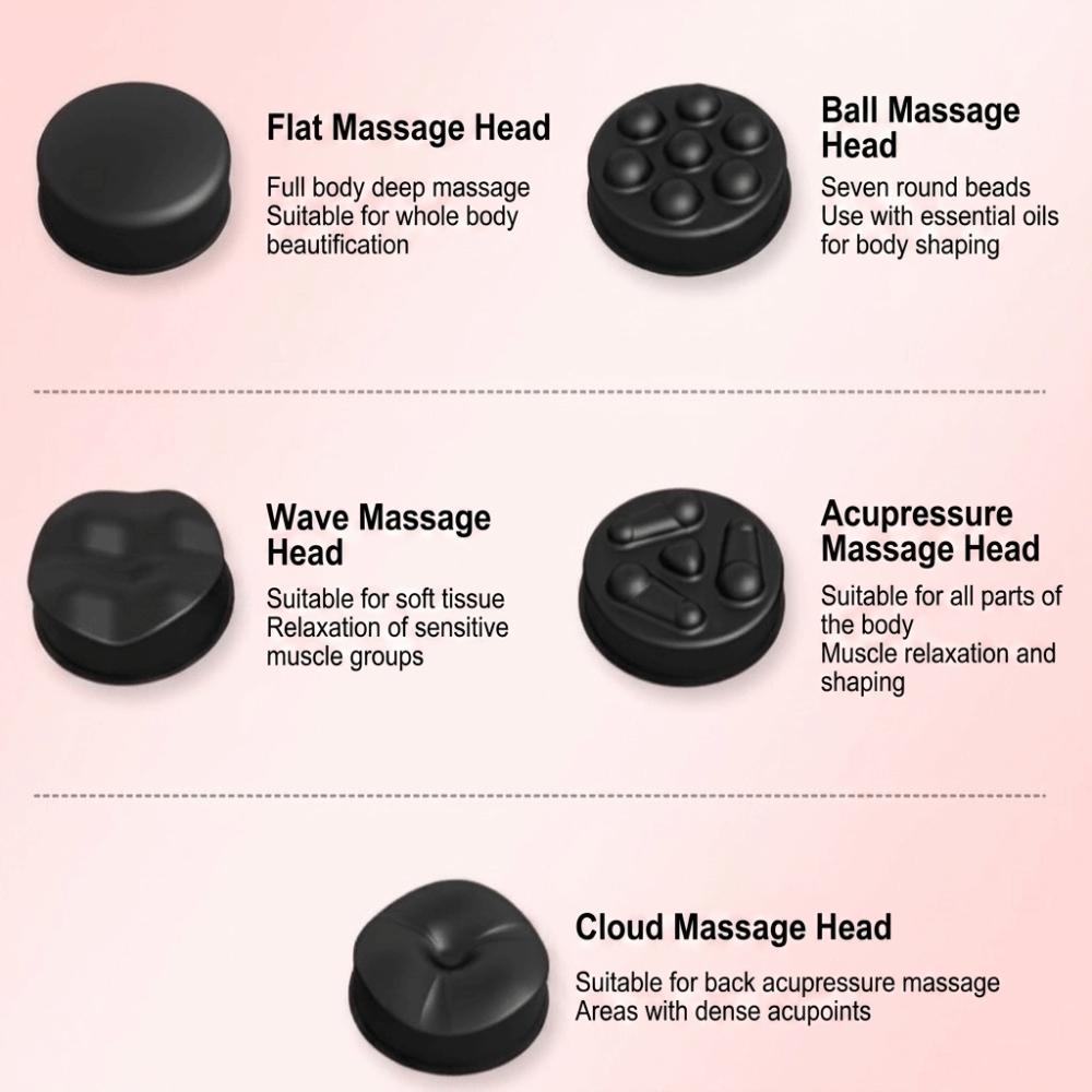 5 Massage Heads Handheld Stick USB Rechargeable Percussion Massager Vibration Massager  Whole Body