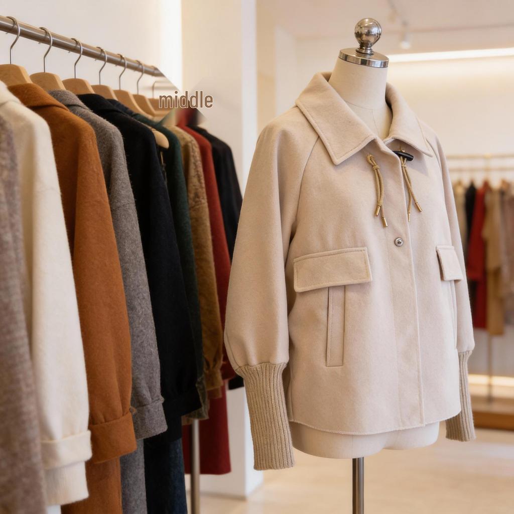Petite Women's Korean Double-Breasted Wool Coat, 2026 Autumn/Winter Fashion