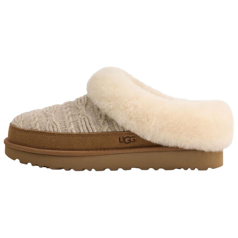 UGG Клетт Кабелле Вязаные замшевые слипоны Универсальные открытые шлепанцы Женские шлепанцы Коричневые 1174530-NCHS 38
