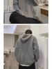 Men's Gray Cleanfit Half-Zip Hooded Sweater - Casual, Cool American Style Knitted Jacket