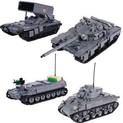 Zweiter Weltkrieg Militärpanzer T-64A US Sherman Panzer Modell Bauklötze MOC Kinderspielzeug Geburtstagsgeschenk