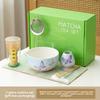 Bamboo Matcha Whisk Set Ceramic Tea Bowl Traditional Japanese Tea Making Tools Home Kitchen Accessories Gift
