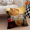SScam  The Harshad Mehta Story Cushion Cover Throw Pillow Cover Hidden Button Durable Polyester Chair Cushion