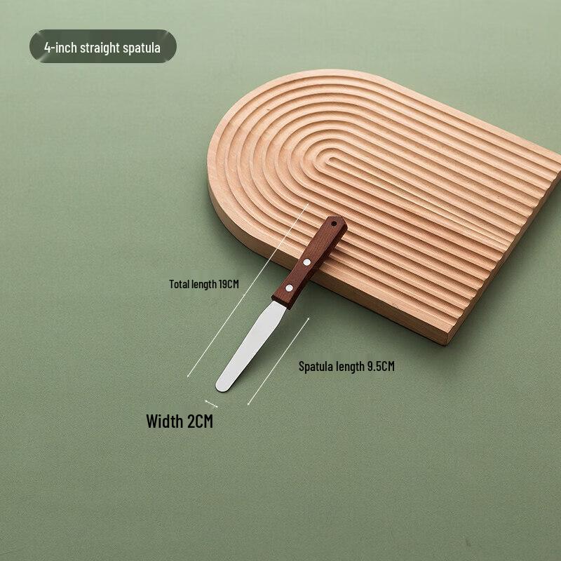 Qiwei Wooden Handle Cranked Stainless Steel Baking Spatula