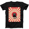 Kawaii Maneki Neko Cat Kuro Japan Rising Meme Funny Gift Black Tee T Shirt 346