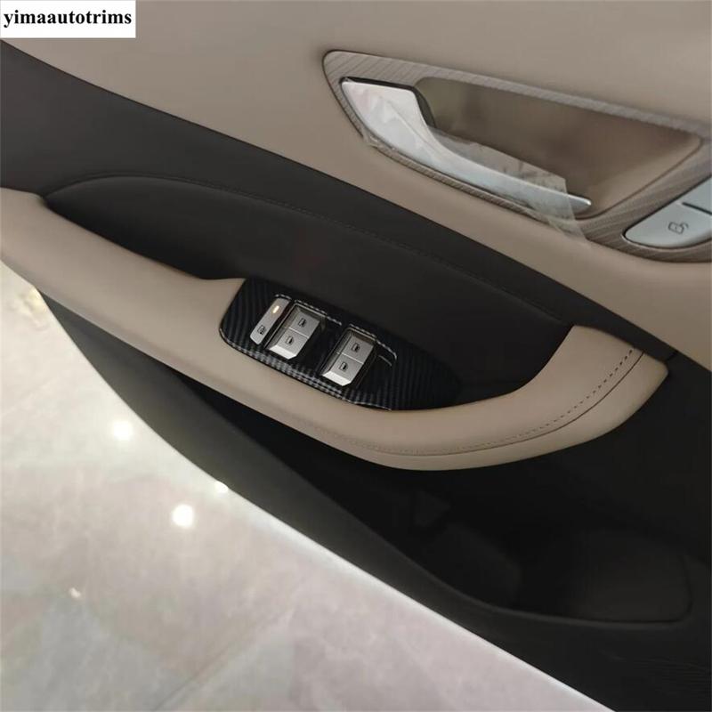 RHD LHD Car Door Armrest Window Lift Button Control Panel Cover Trim For MG S5 / ES5 2025 2026 Carbon Fiber Interior Accessories