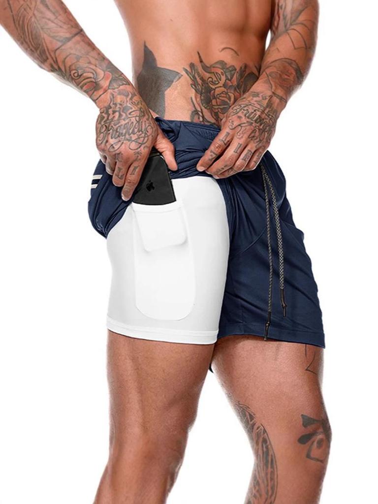 Men’s Quick-Dry Double-Layer Camouflage Running Shorts