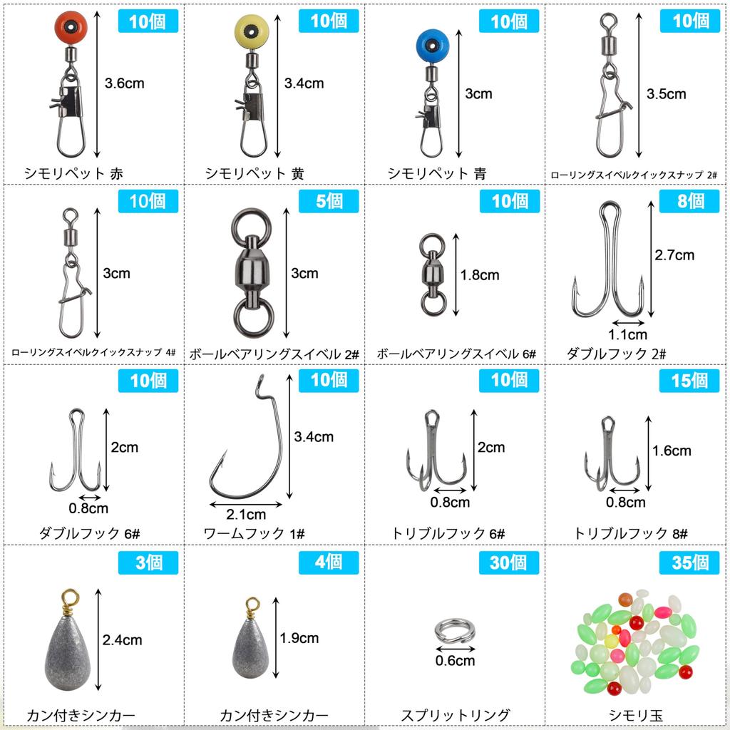 SHADDOCK Fishing Tackle Set for DIY Fishing Includes 9 Types of Fishing Including and Waterproof Fishing Case Kit, 190-Piece Ready-To-Go Tackle,