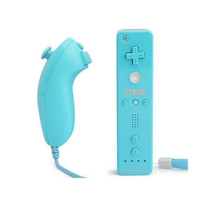 Mando de juego - Nintendo - Mando Wiimote Nunchuk - Bluetooth - Color Azul - Motion Plus