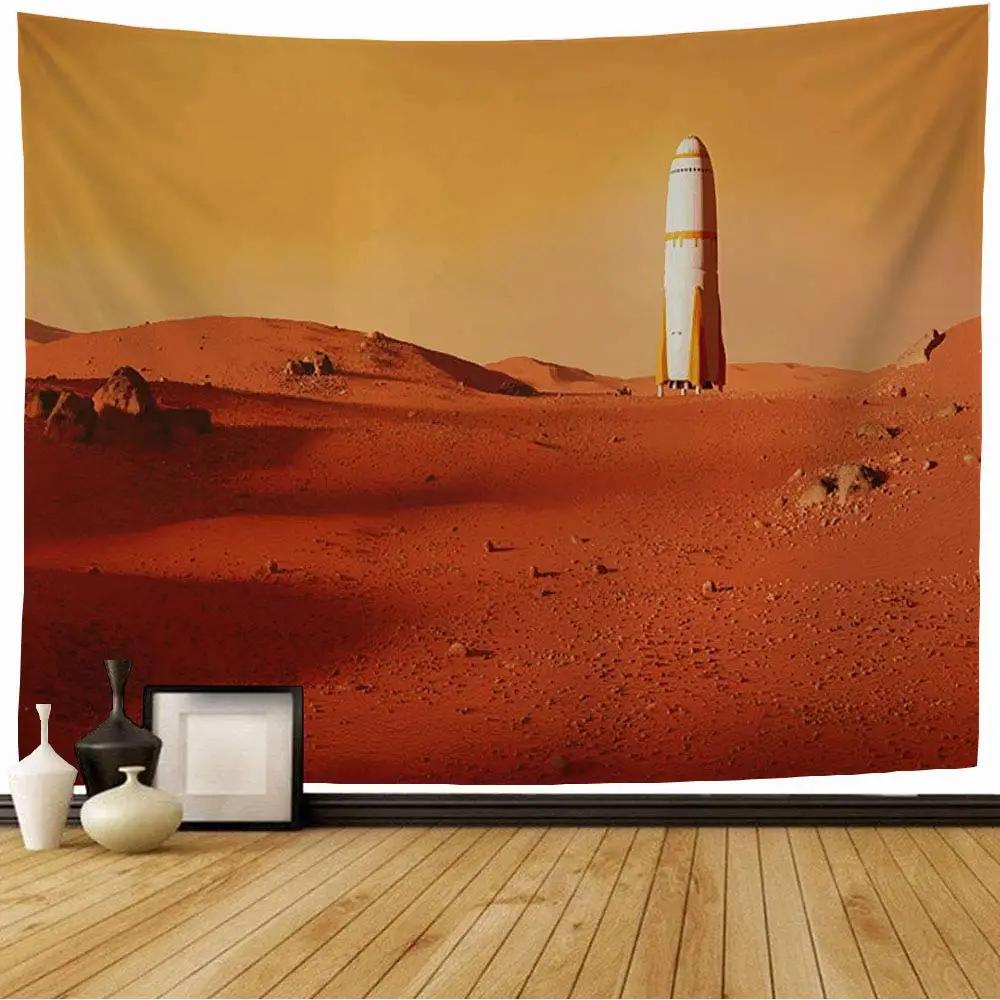 Rocket Tapestry Spaceship Shuttle Galaxy Tapestry Universe Travel Tapestry Wall Hanging for Bedroom Living Room Dorm Home Decor