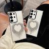 Light Luxury Applicable To Samsung Galaxy A27 Mobile Phone Case S26 Rhinestone Love A37 A57 Point Drill S25 Electroplated Frame