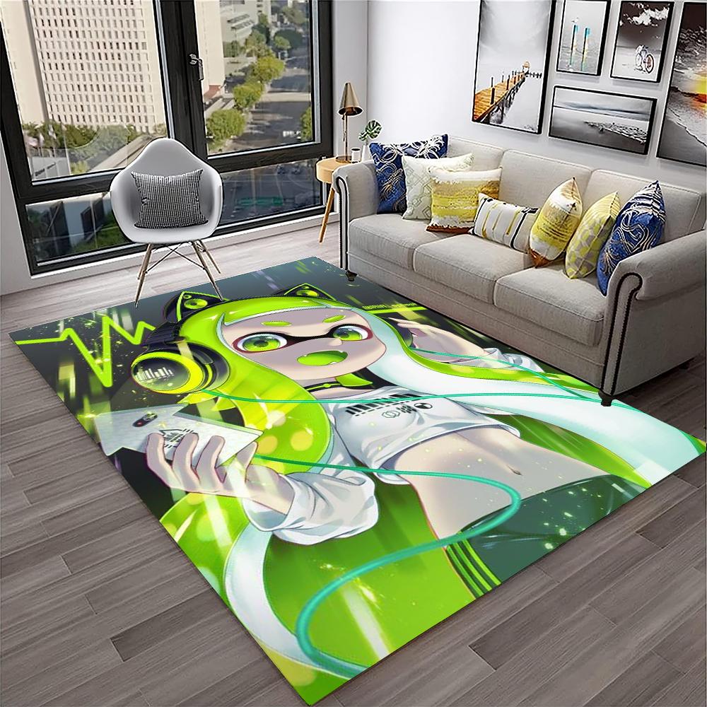 3D Games Splatoon3,PC Gamer Cartoon Carpet Rug for Home Living Room Bedroom Sofa Doormat Decor,kids Area Rug Non-slip Floor Mat