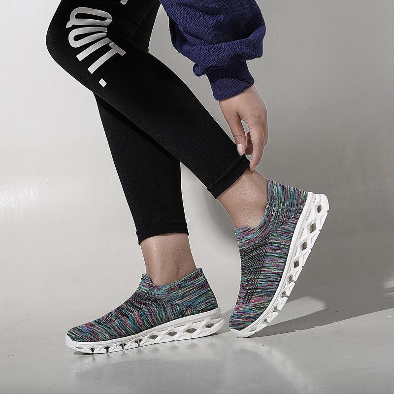 Outdoor Paar Wanderschuhe Damen Sommer Sport Fly-Woven Mesh Schuhe atmungsaktiv und leicht weichsohlige Reisesocken Schuhe Herren