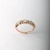 Princess Cut White Opal Ring: Rose Gold Plated Round Cubic Zirconia Wedding Band: Art Deco Bridal Jewelry Gift for Her
