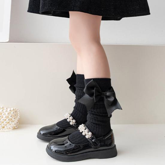 1 Pair Kids Bow Knee High Cotton Socks Cotton Long Socks Adorable Breathable Mid-Calf