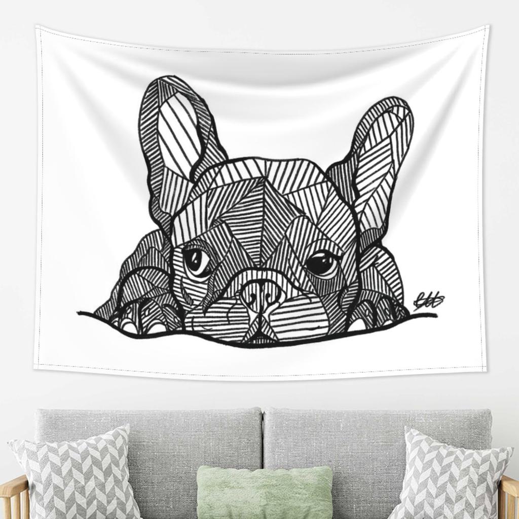French Bulldog Puppy Tapestry Decor Art Aesthetic Tapestries for Living Room Bedroom Home Wall Cloth Wall Hanging