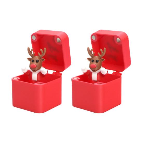 1/2/4Pcs Christmas Middle Finger In A Box Ornament Pop-up Santa Claus Reindeer Snowman Box Desktop Decoration Tricky Props Gag Prank Gift