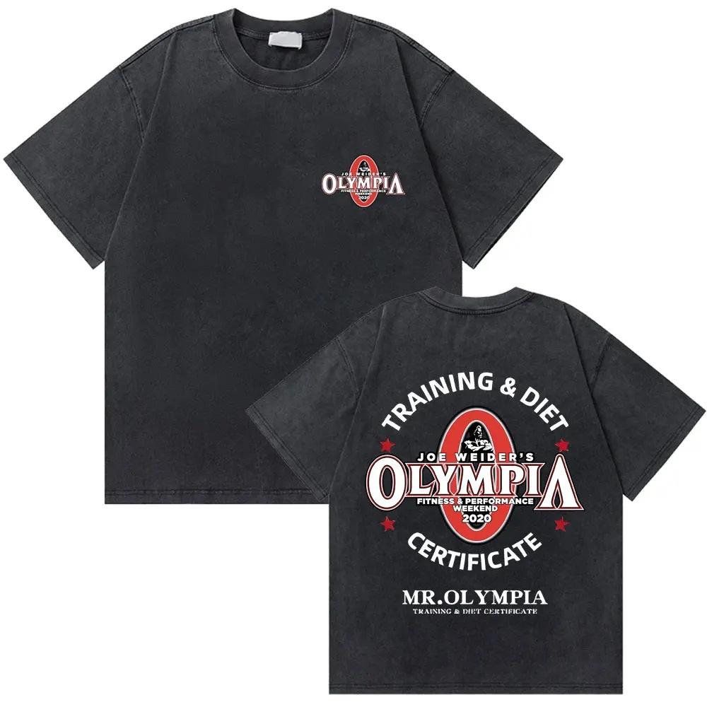 Praná Retro Olympia Gym Kostra Fitness Obojstranne Potlačené Tričko Pánske A Dámske Ležérne Bavlnené Tričko Pánska Móda XL black