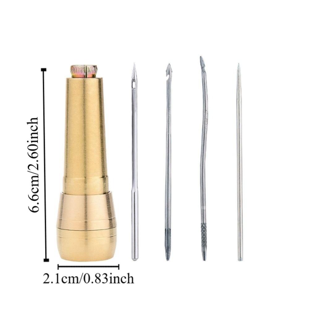 10PCS With Copper Handle Leather Sewing Awl Needle Set Hand Stitch For Shoe Repair Speedy Stitcher Sewing Awl