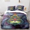 Cat Duvet Cover Set King Size Cute Cats Pattern Bedding Set Decorative Animal Polyester Comforter Cover with Pillowcases for Kid
