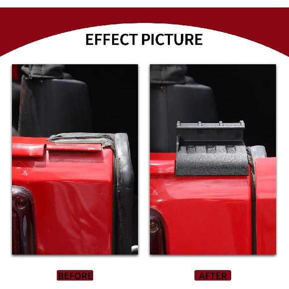 2PCS Soft Top Rear Window Clips Retainer Brackets Tailgate Bar Holders for 2007-2018 Jeep Wrangler JK JKU