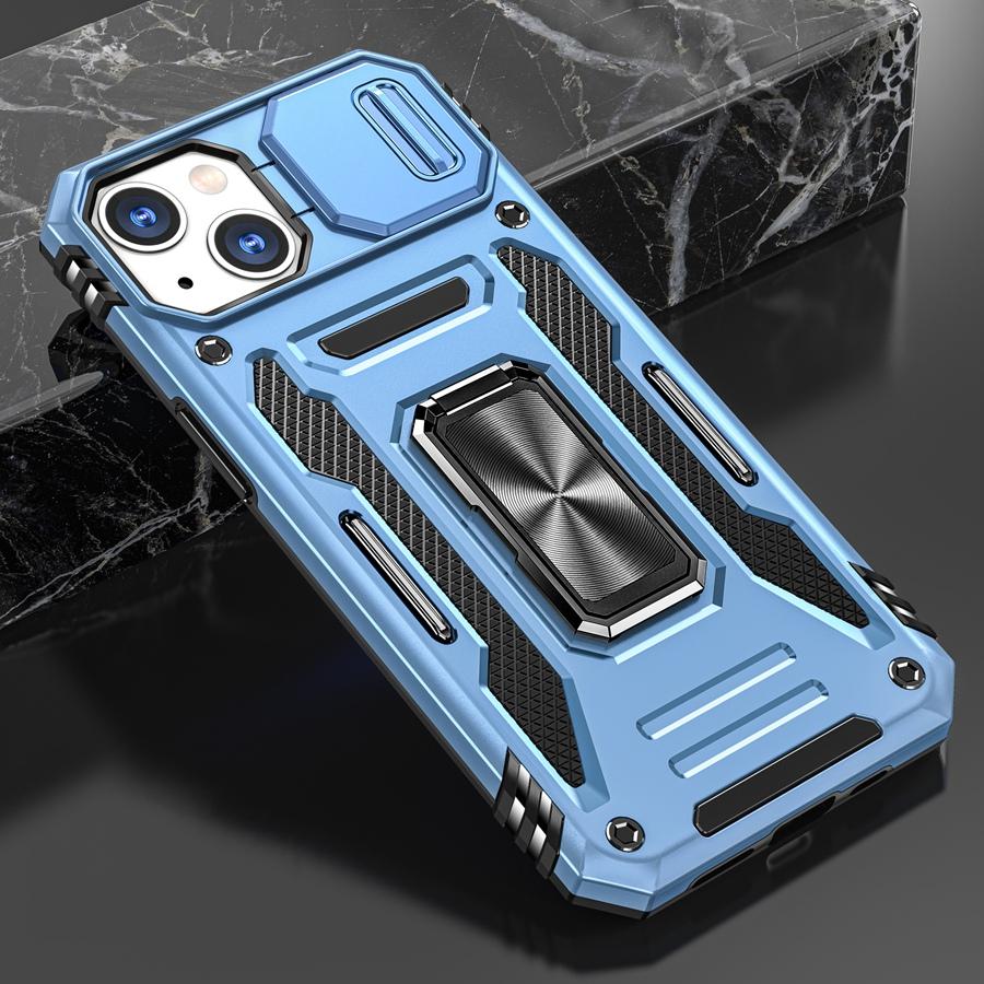 For Xiaomi/Redmi Militærgrad Pansret Telefondeksel med Skyvbart Kameradeksel & 360° Roterende Magnetisk Stativ Støtsikkert Hybrid Bilfeste Kompatibelt