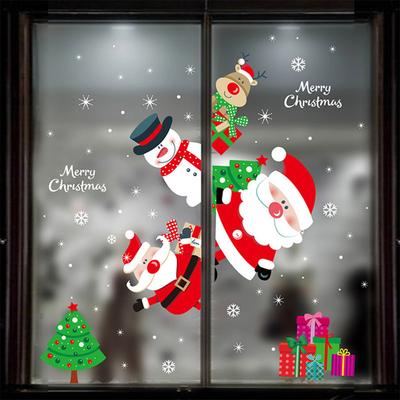 Christmas Window Stickers Ornaments Merry Christmas Decorations 2025 for Home Wall Sticker Decals New Year Decor Noel Stickers