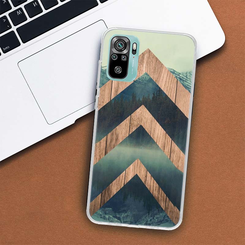 Forest Geometry Wood Nature Phone Case For Xiaomi Redmi Note 10 Pro Max 10S 9 9S 9T 8 8T 11T 11S 11 5G 11E 7 6 5 4X Coque Cover
