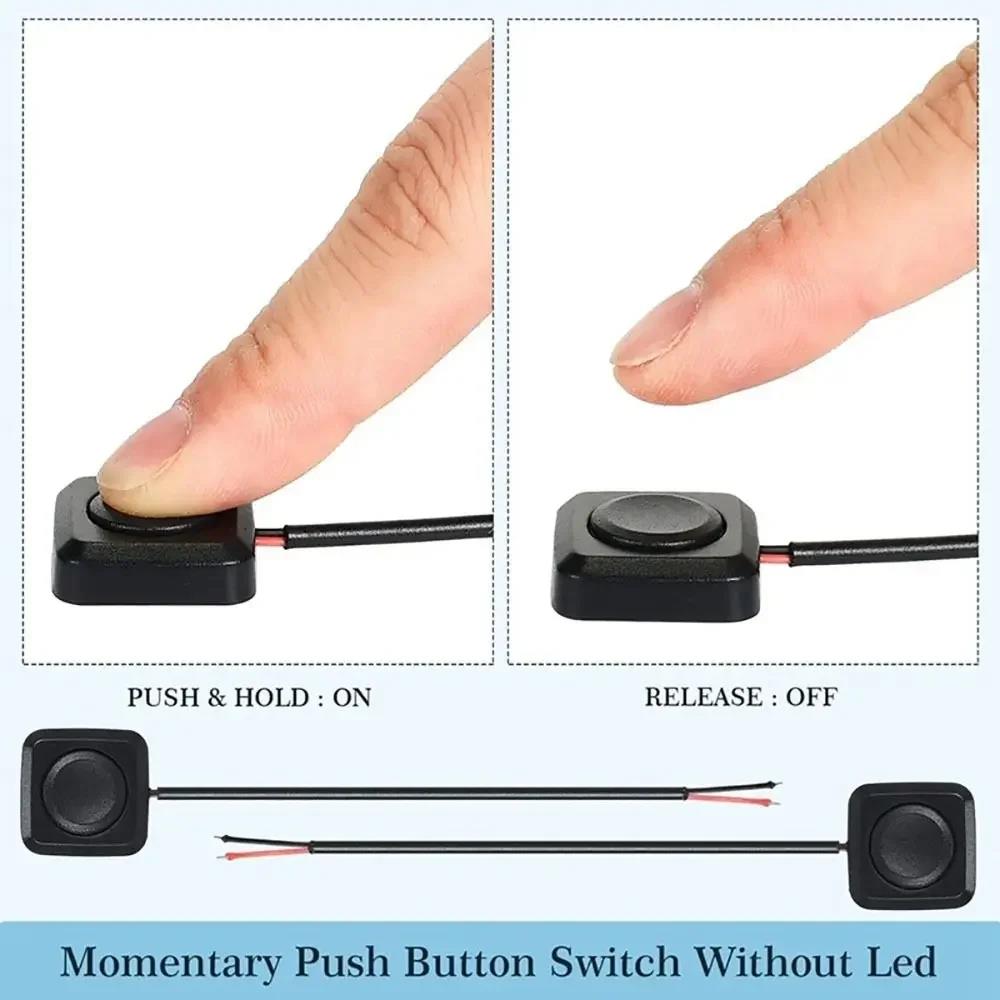QXNY Momentary Push Button On Off Switch Black Plastic 12V 24V Car Alarm Button DIY Flashlight Surface Mount Mini Button Switch