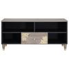 TV Stand with Shelf Gray 100 x 33 x 46 cm Solid Mango Wood