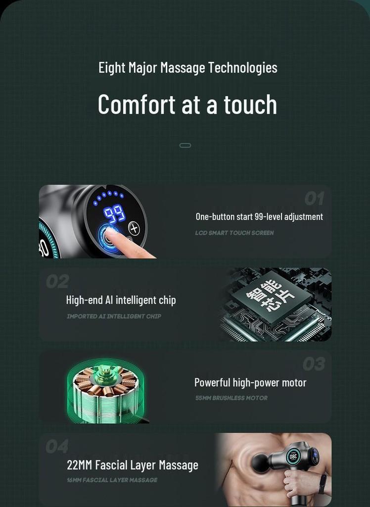 VTT Fascia Gun Electric Muscle Massager with Long Battery Life - Ideal Business Gift and Souvenir Massage Device Set