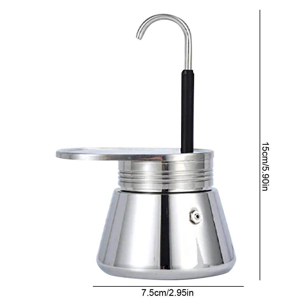 Single/Double Tube 304 Stainless Steel Coffee Pot Espresso Mini Hand Pour Coffee Appliance Pot Espresso Maker Gift for Man Women