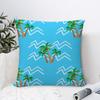 Plam Trees Flowers Pillow Case Sofa Decorative Home Double-sided Printing Short Plush Cushion Cover Throw Pillow Cover Gifts