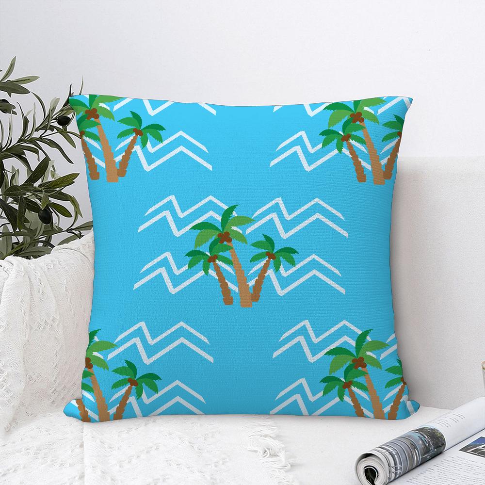Plam Trees Flowers Pillow Case Sofa Decorative Home Double-sided Printing Short Plush Cushion Cover Throw Pillow Cover Gifts