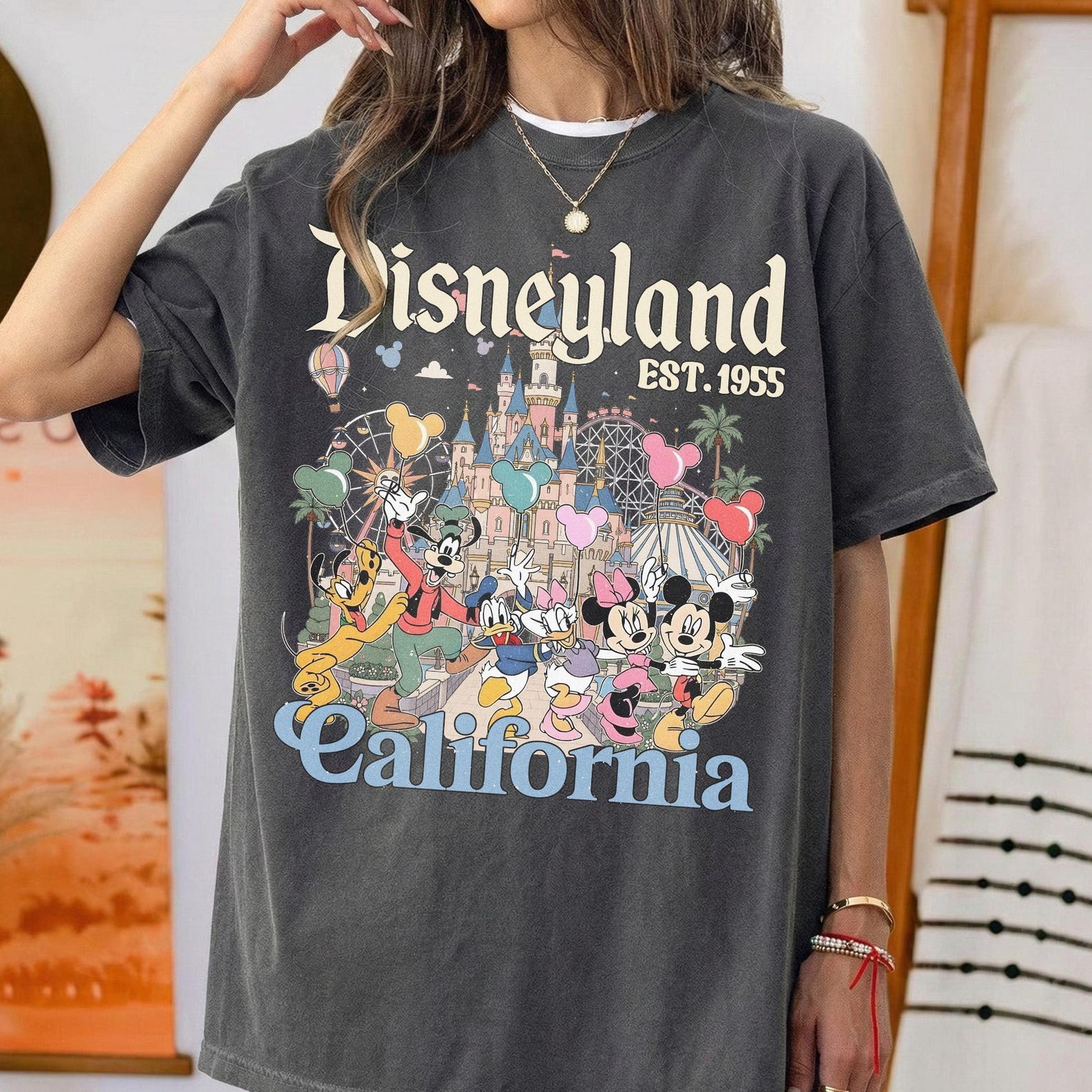 Vintage Disneyland California Shirt, Mickey And Friends Family Trip Tee, Comfort Colors Retro Castle Graphic, Vacation Gift XL