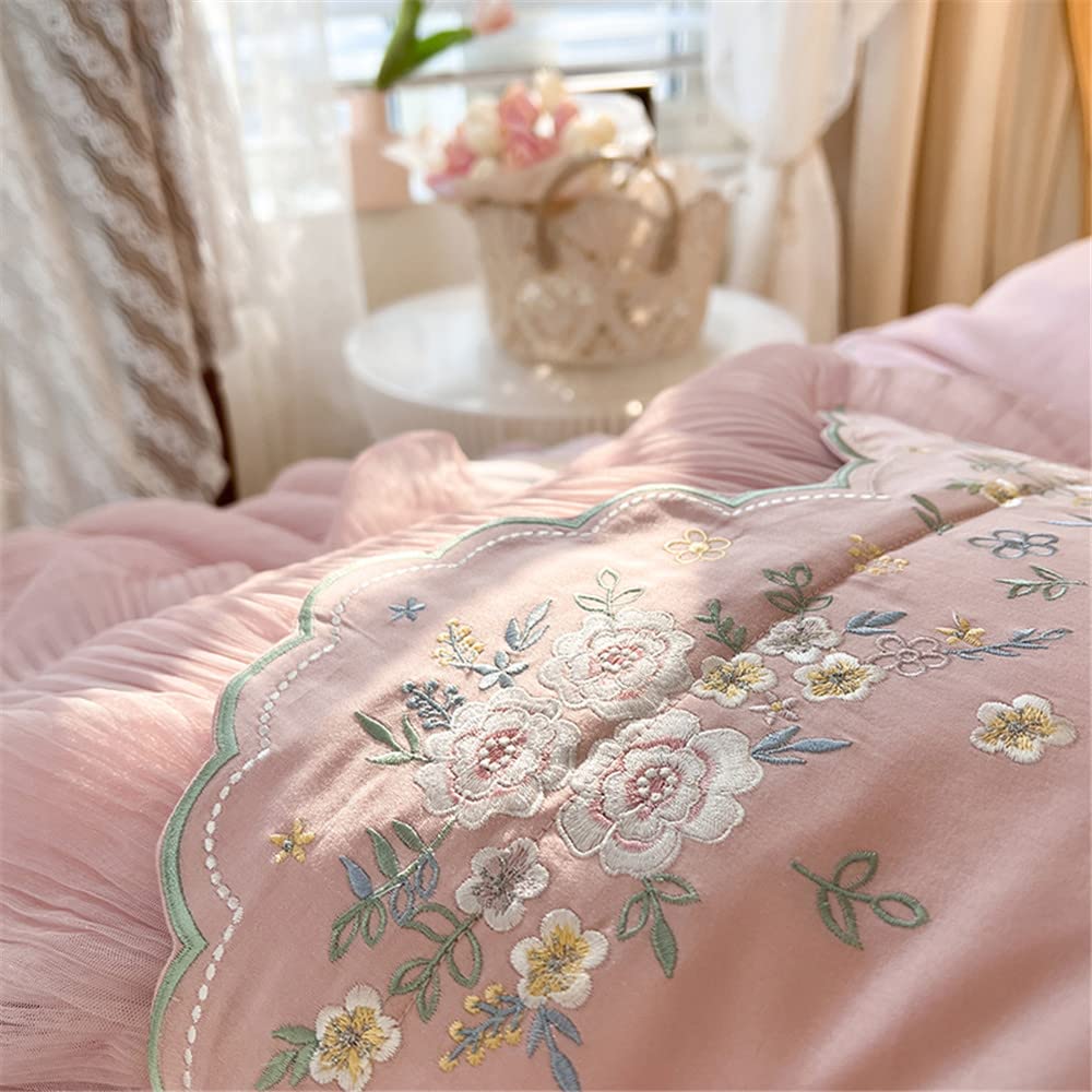 Laikor Duvet Cover Set Bed Duvet and Cotton Bedding Set with Active Suitable for and Lace Size Type 3-Piece/4-Piece (Includes Skirt, Cover,