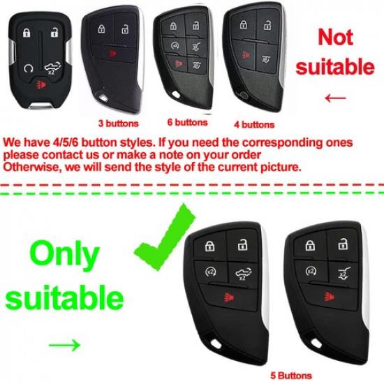 Car Key Fob Cover Case Shell Deco Protect For Chevy Silverado Suburban Tahoe 20+