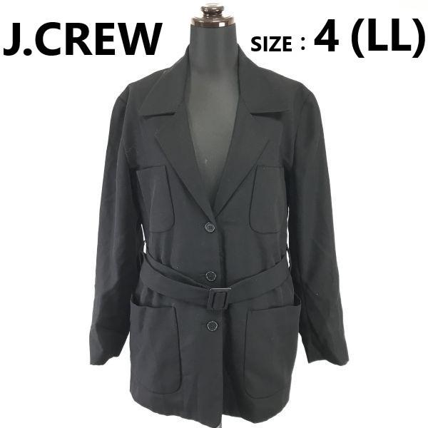 

J.CREW Пальто-жакет с пряжкой 4 Женский LL Черный Полностью на подкладке Пальто-жакет Джемпер