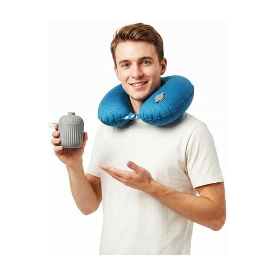 [Ultra lightweight] Neck pillow for airplanes | Travel supplies | Convenient goods for long-distance overseas travel Neck pillow air compact |
