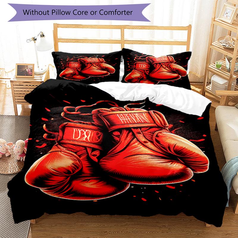 3pcs boxing Bedding Set Duvet Cover Closure Includes 1 Duvet Cover & 2 Pillowcases, Soft and Comfortable for All Seasons.