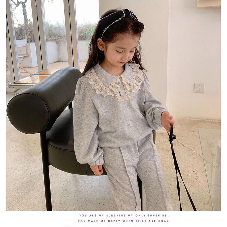 Spring-Style Baby Girl Babydoll Top & Long Pants Set