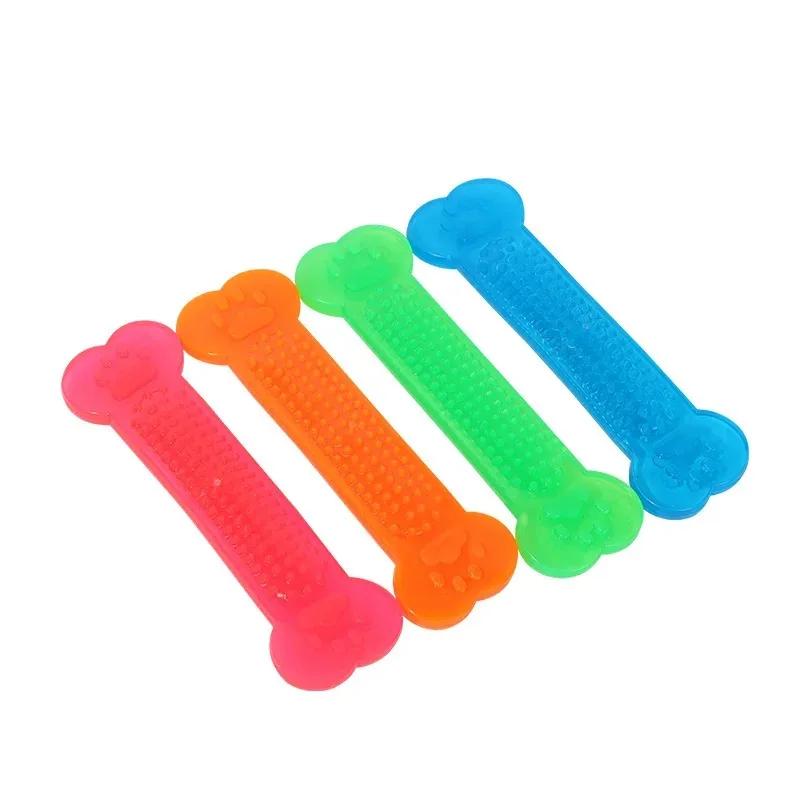 Dog Chewing Toys Durable Rubber Bone Puppy Teeth Cleaning Dental Care Multi Layered Textured Design Non Toxic Energy Release Mul