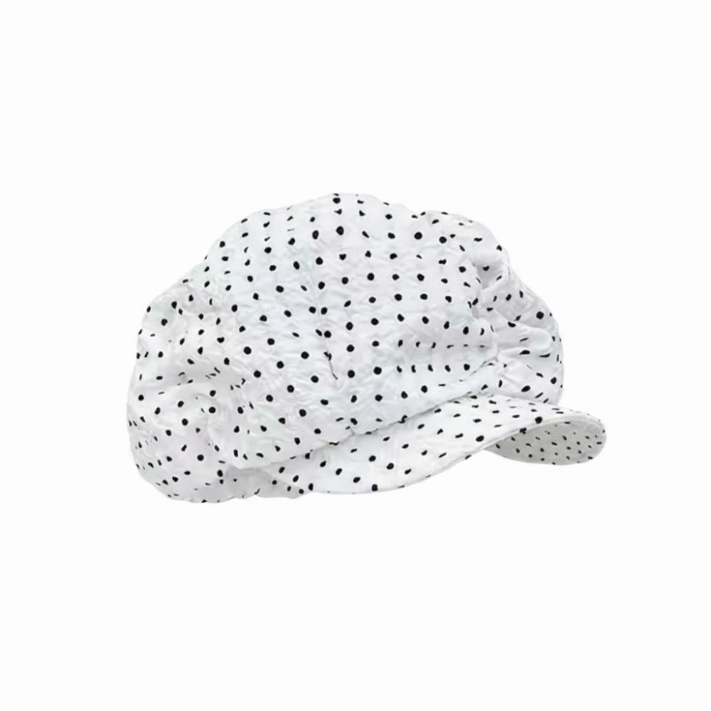 Versatile Oversized Cloud Hat Polka Dot Print Beret Trendy Octagonal Hat for Women